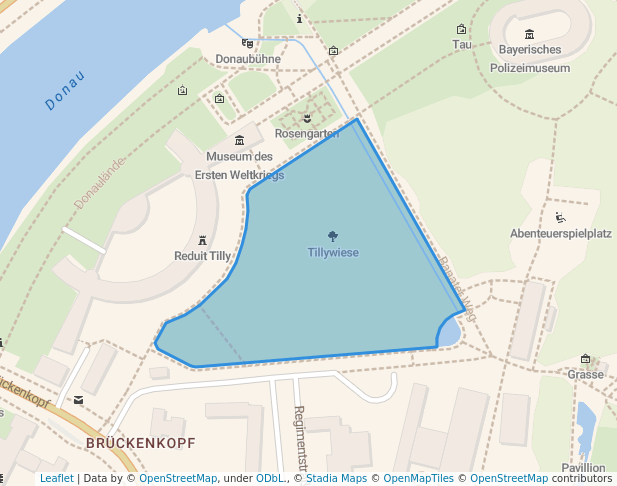 walking in Tillywiese map in Ingolstadt