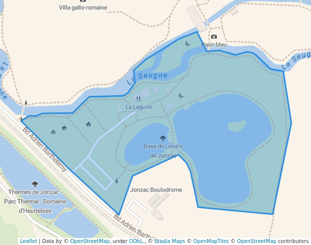 walking in Base de Loisirs de Jonzac map in Jonzac