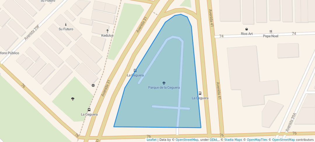 walking in Parque de la Ceguera map in Havana