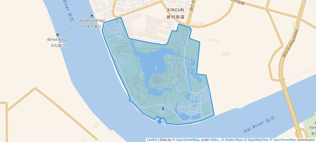 walking in Riverside Park map in Tianjin