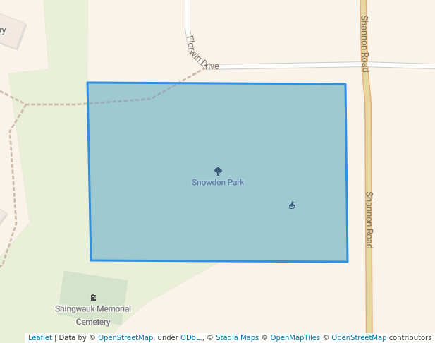 walking in Snowdon Park map in Sault Ste. Marie