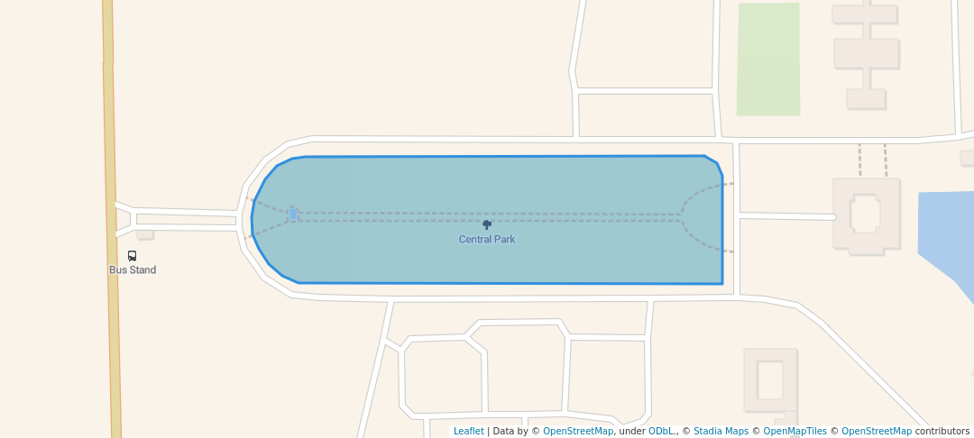 walking in Central Park map in Aswapuram