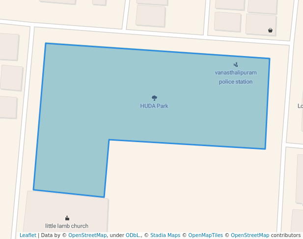 walking in HUDA Park map in Vanasthalipuram
