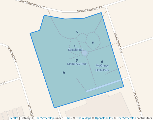 walking in McKinney Park map in Whitby