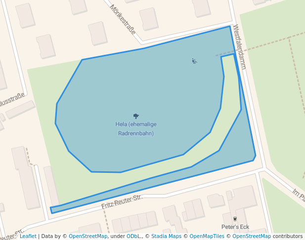 walking in Hela (ehemalige Radrennbahn) map in Ahlen