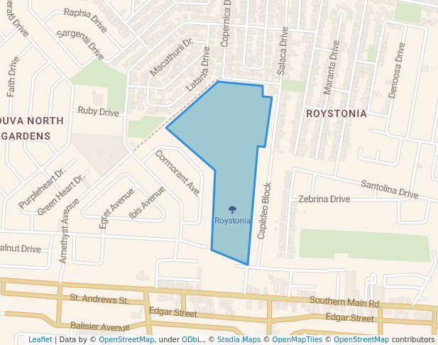 walking in Roystonia map in Couva