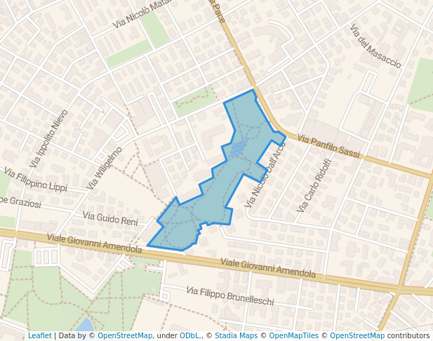 walking in Bonvi Parken map in Modena