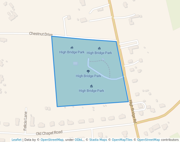 walking in High Bridge Park map in Bowie