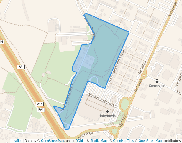 walking in Parco Vincenzo Tanara map in Bologna