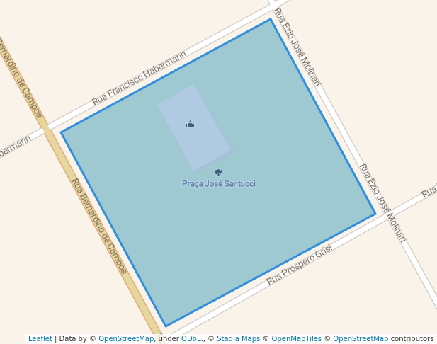 walking in Praça José Santucci map in Leme