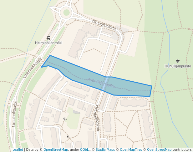 walking in Puputtajanpuisto map in Espoo