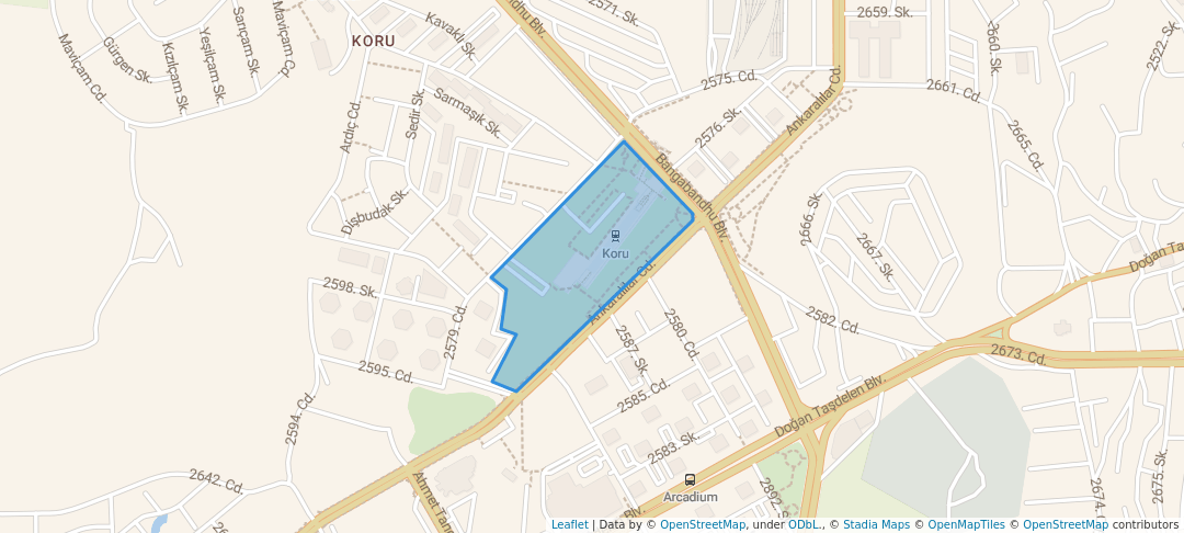 walking in Ahmet Taner Kışlalı Parkı map in Ankara