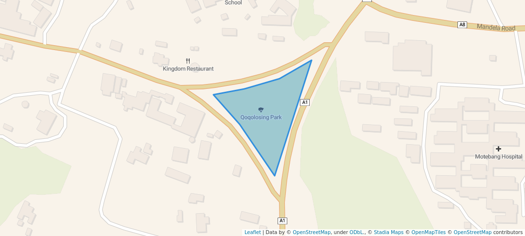 walking in Qoqolosing Park map in Hlotse