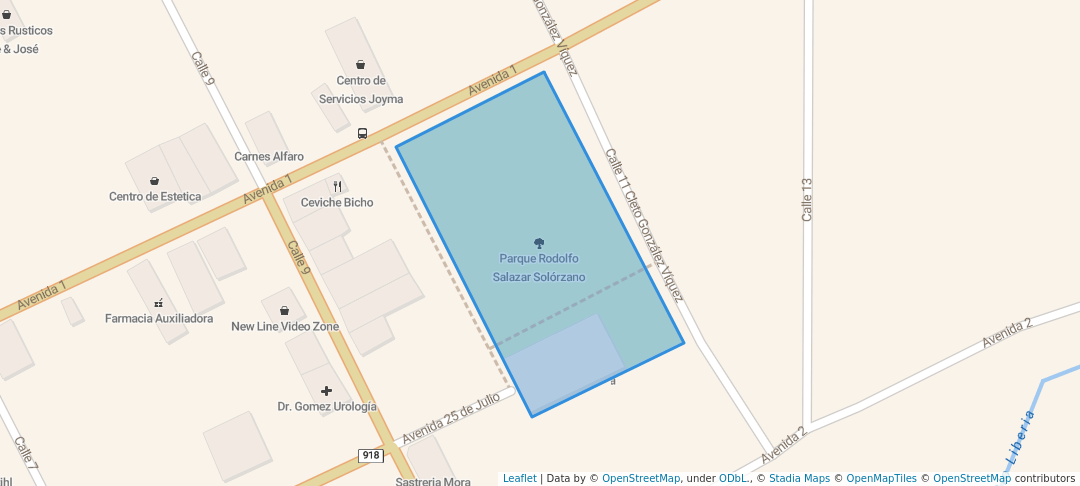 walking in Parque Rodolfo Salazar Solórzano map in Liberia