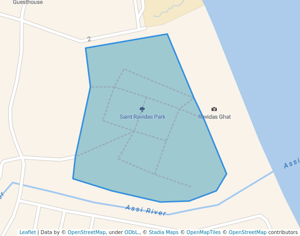 walking in Saint Ravidas Park map in Varanasi