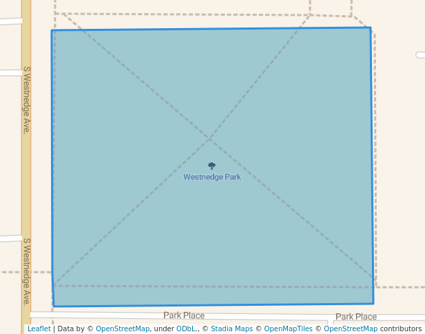 walking in Westnedge Park map in Kalamazoo