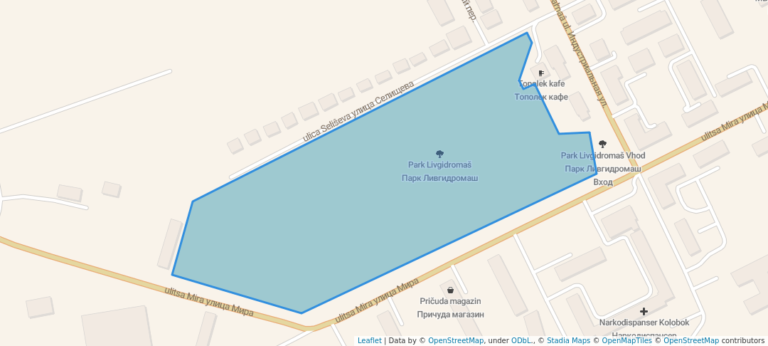 walking in Парк Ливгидромаш map in Livny