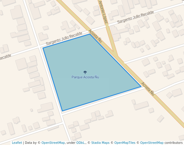 walking in Parque Acosta Ñu map in Eusebio Ayala