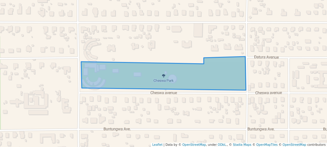 walking in Cheswa Park map in Luanshya