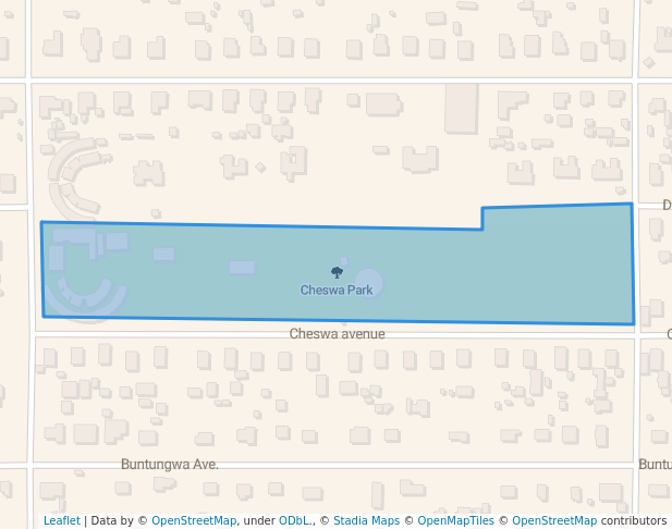 walking in Cheswa Park map in Luanshya