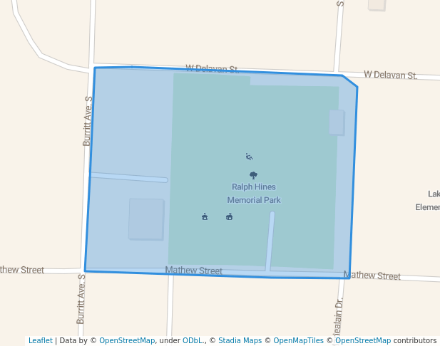 walking in Ralph Hines Memorial Park map in Wisconsin Dells