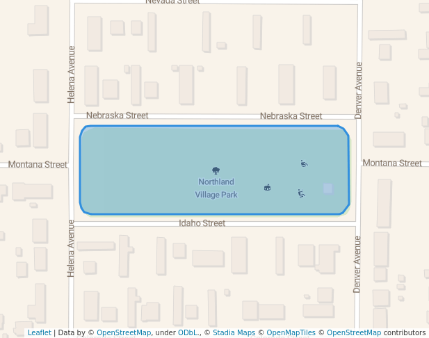 walking in Northland Village Park map in Gillette