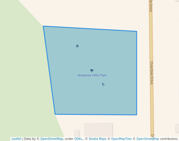 walking in Westover Hills Park map in Gillette