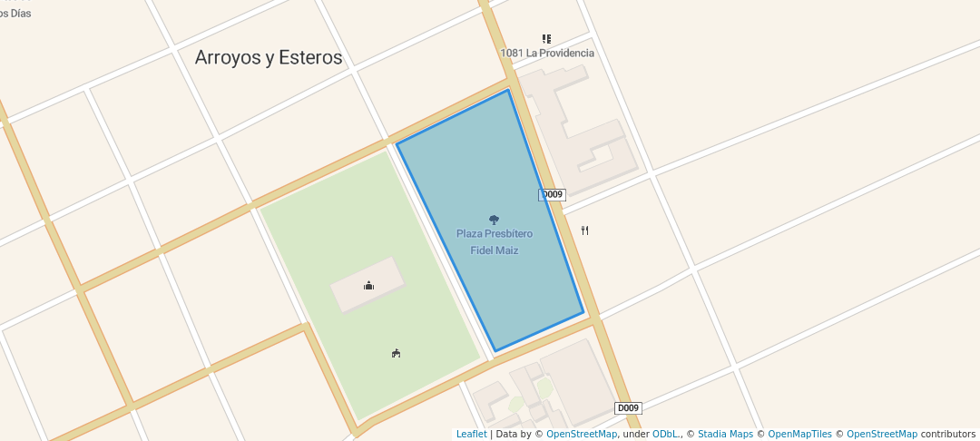 walking in Plaza Presbítero Fidel Maiz map in Arroyos y Esteros