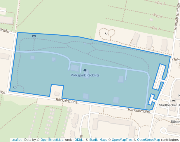 walking in Volkspark Räcknitz map in Dresden