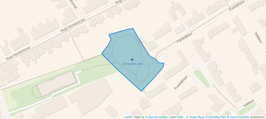 walking in Europawijk park map in Zwevegem