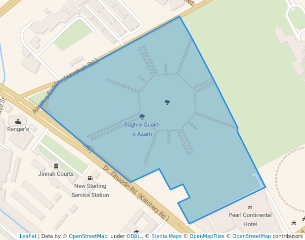 walking in Bagh-e-Jinnah map in Karachi