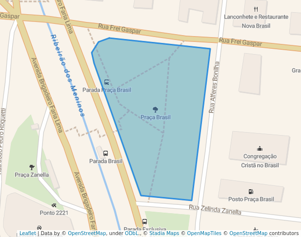 walking in Praça Brasil map in São Bernardo do Campo
