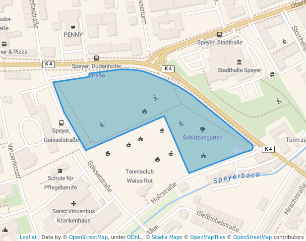 Schützengarten in Speyer | Map and Routes