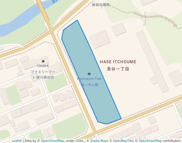 walking in Horinouchi Park map in Kakegawa