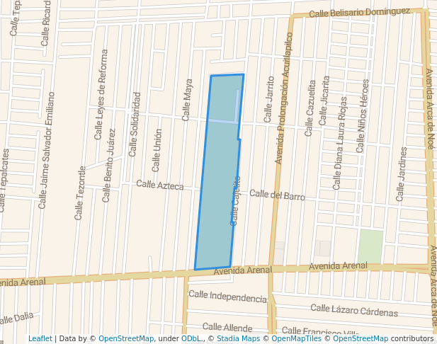 walking in Deportivo El Tepalcate map in Chimalhuacán