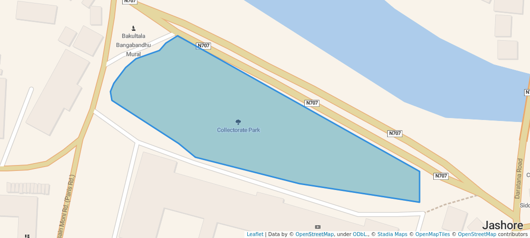 walking in Collectorate Park map in Jessore