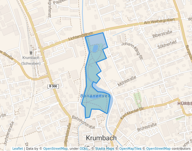 walking in Stadtpark map in Krumbach (Schwaben)
