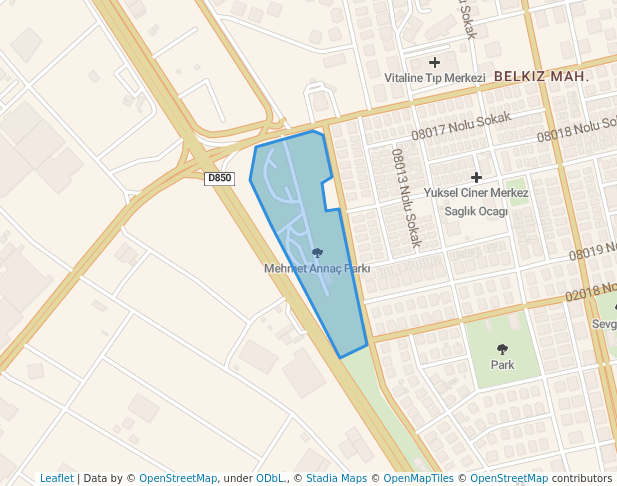 walking in Mehmet Annaç Parkı map in Gaziantep