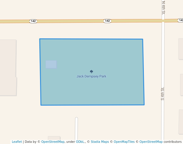 walking in Jack Dempsey Park map in La Jara