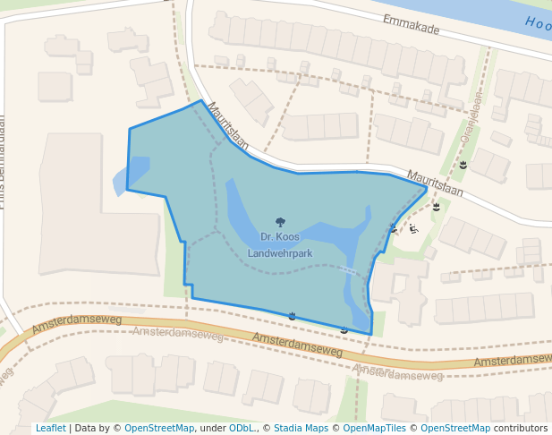 walking in Dr. Koos Landwehrpark map in Amstelveen