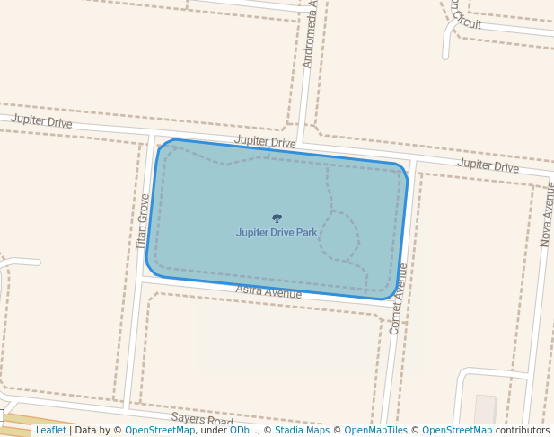 walking in Jupiter Drive Park map in Truganina