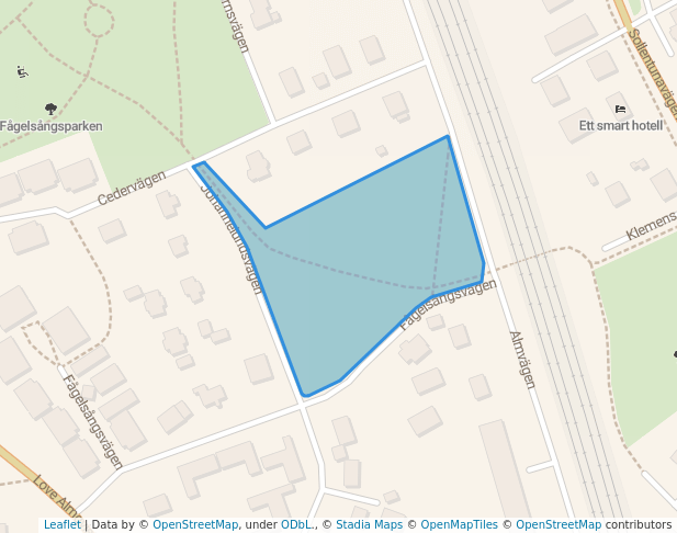 walking in Cedervägsparken map in Sollentuna