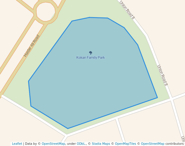 walking in Kokan Family Park map in Karachi