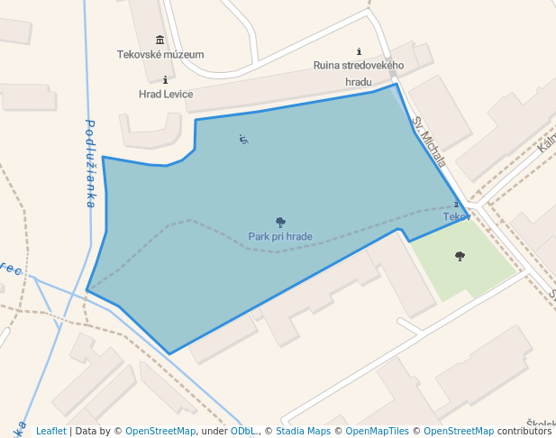 Park pri hrade in Levice | Map and Routes