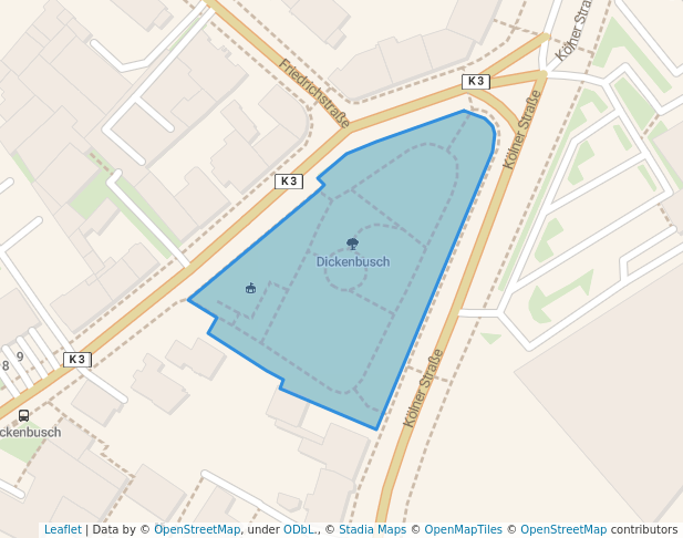 walking in Dickenbusch map in Solingen