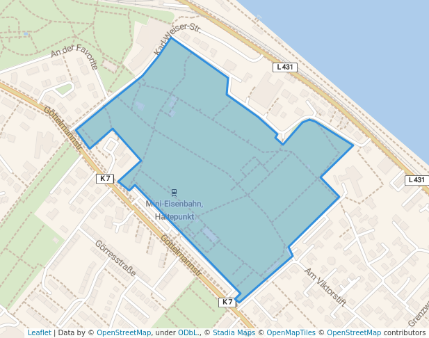 walking in Volkspark map in Mainz