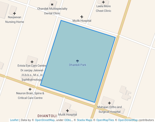 walking in Dhantoli Park map in Nagpur