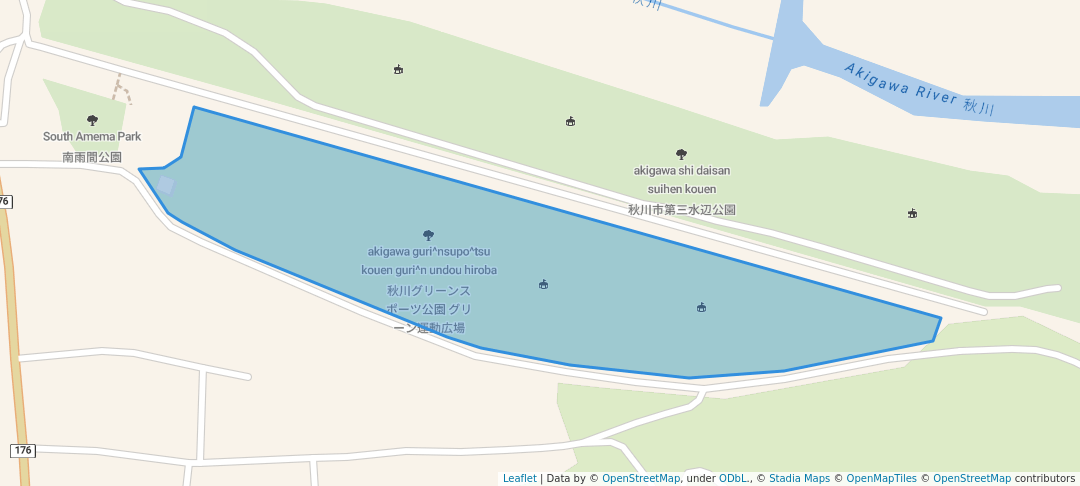 walking in 秋川グリーンスポーツ公園 グリーン運動広場 map in Akiruno