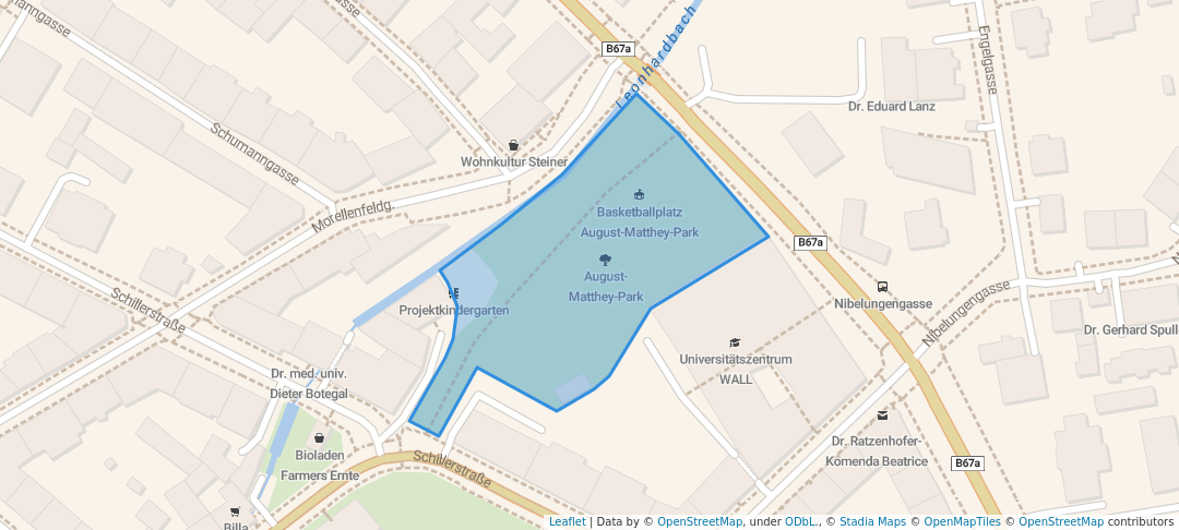 walking in August-Matthey-Park map in Graz