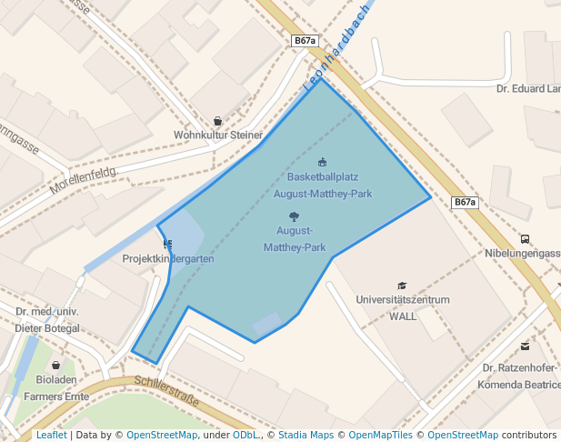 walking in August-Matthey-Park map in Graz